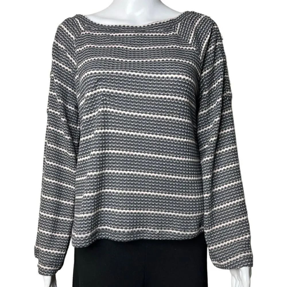 William Rast Horizontal Striped Knit Sweater Top Blue & Pink Size Medium